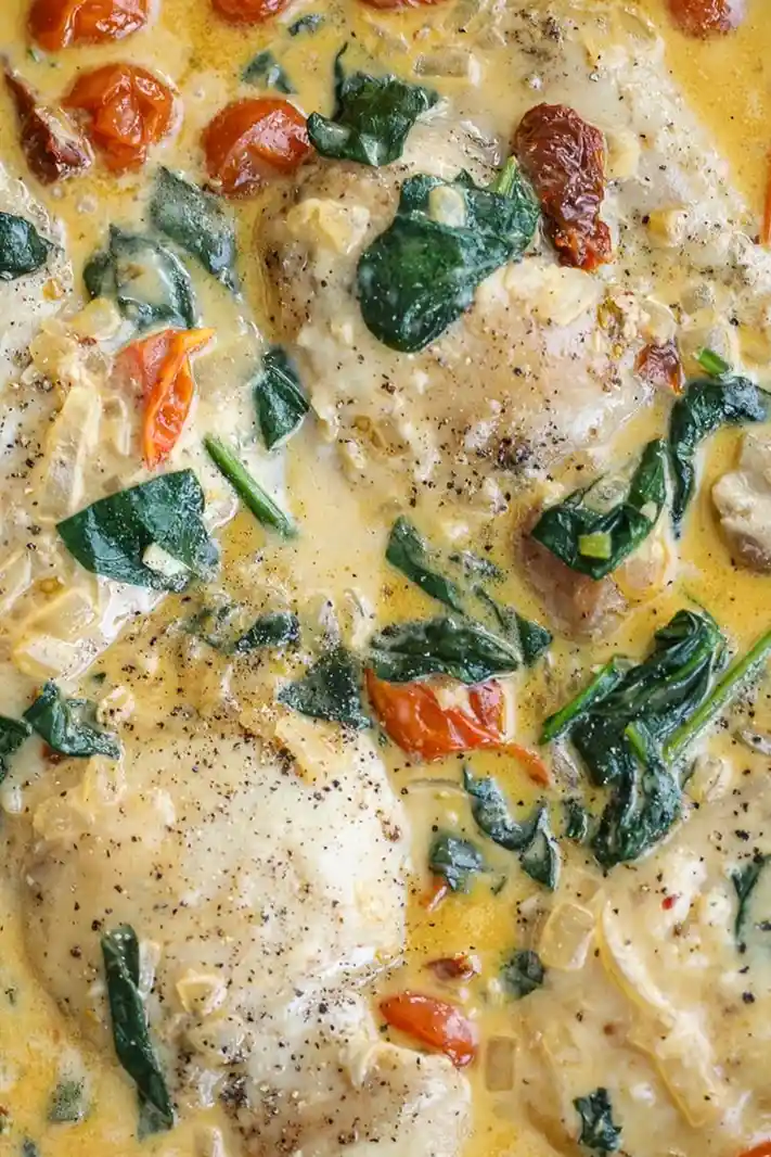 Creamy One Pan Tuscan Chicken Thighs 3 Recipe image