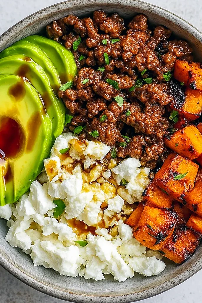 Viral Hot Honey Ground Beef Bowl 3 Recipe image