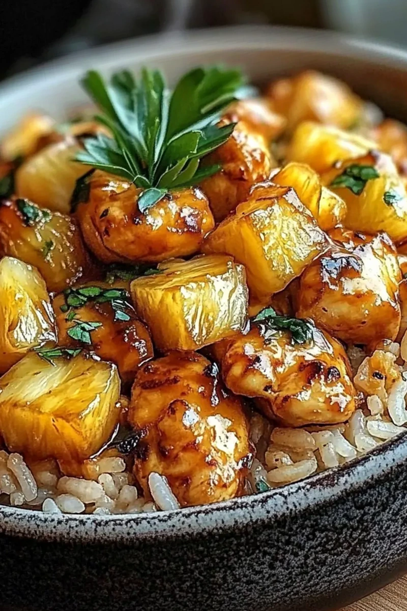 One-Pan Sweet and Savory Pineapple Chicken and Rice 3 Recipe image