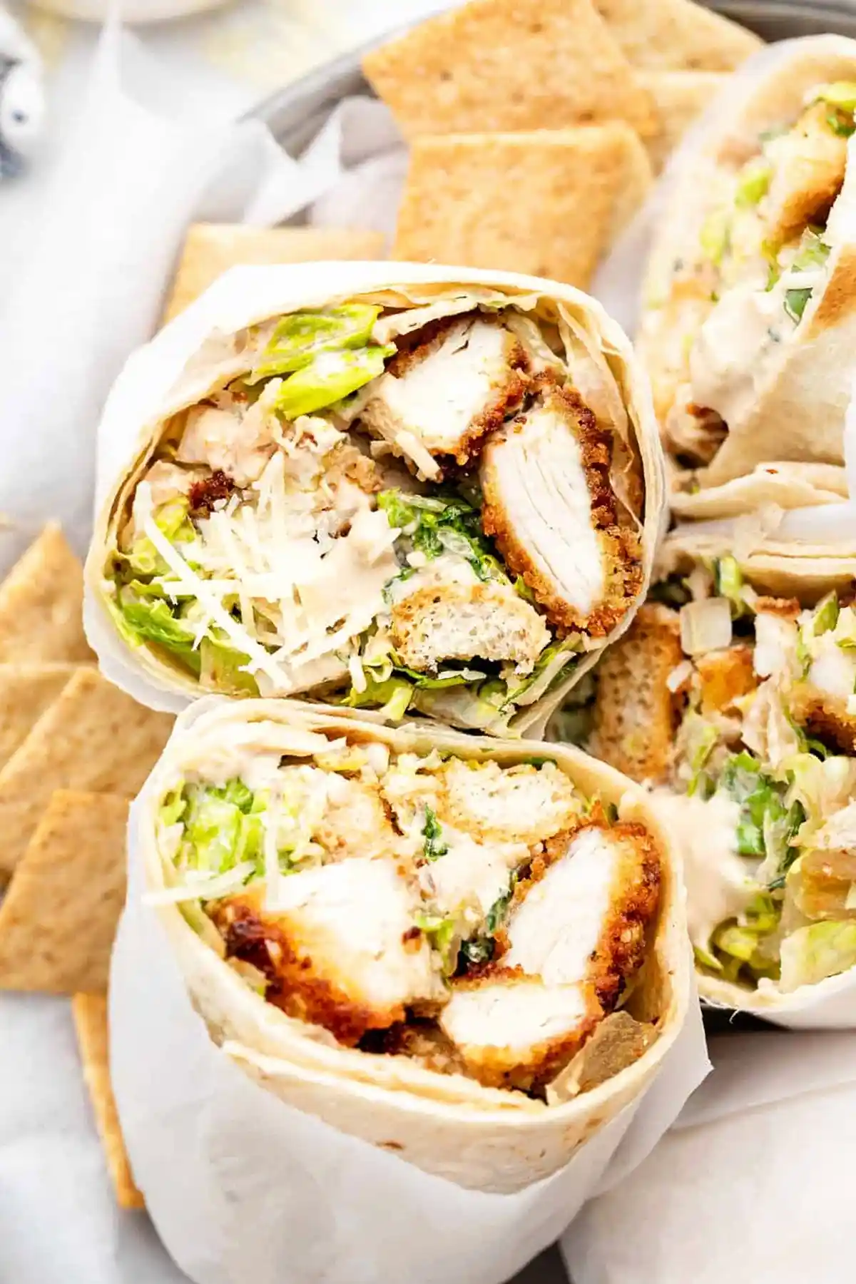 Crispy Breaded Chicken Caesar Wraps 3 Recipe image