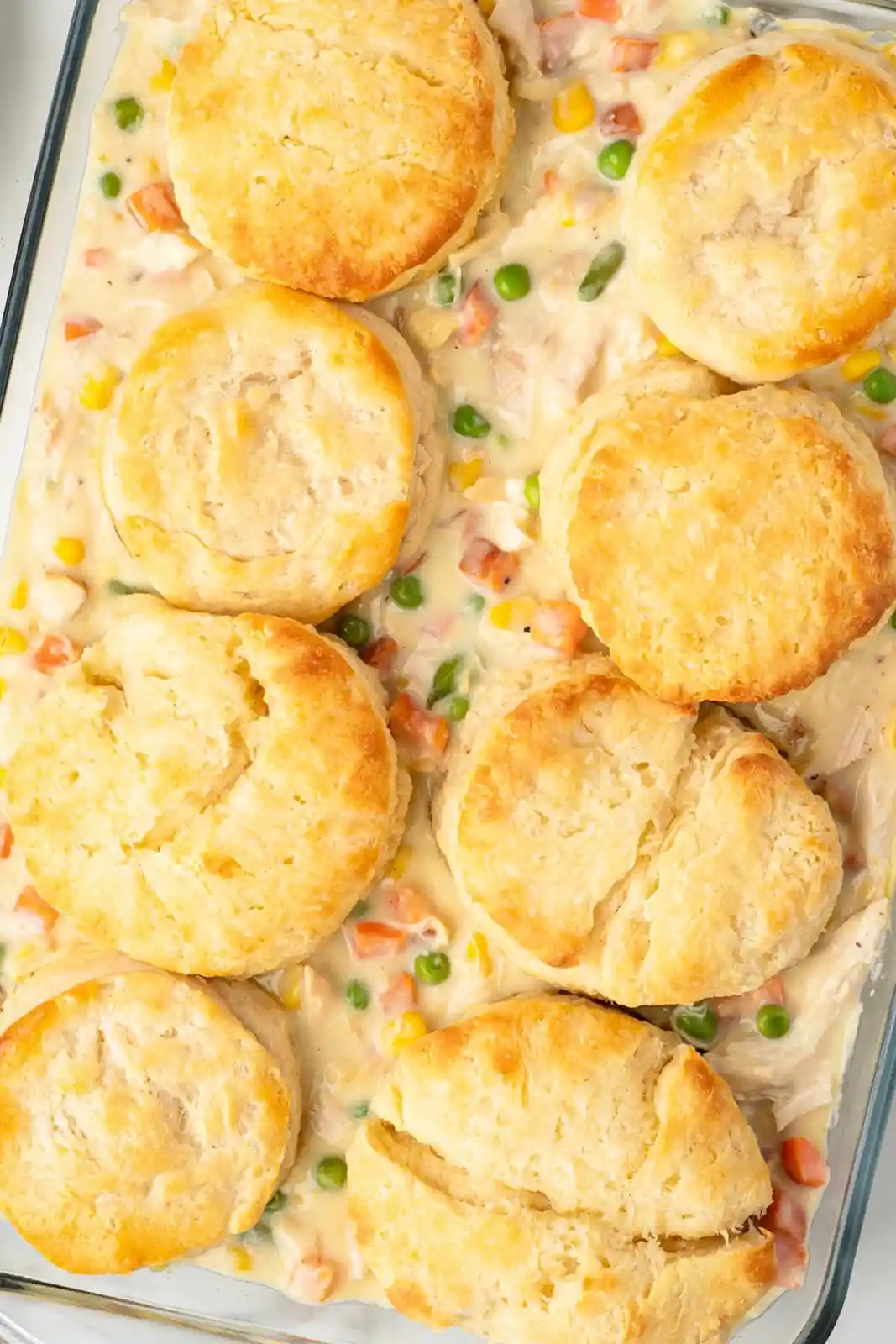 Creamy Chicken Pot Pie Casserole with Garlic Biscuits 3 Recipe image