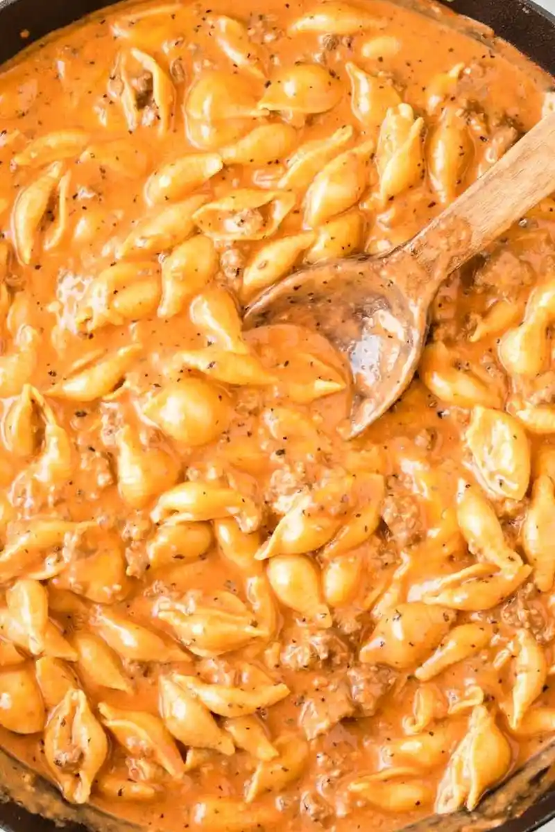 Creamy Beef and Shells Pasta 3 Recipe image