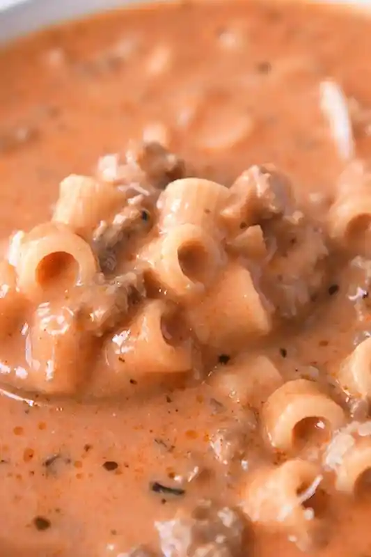 Creamy Beef and Tomato Noodle Soup 3 Recipe image