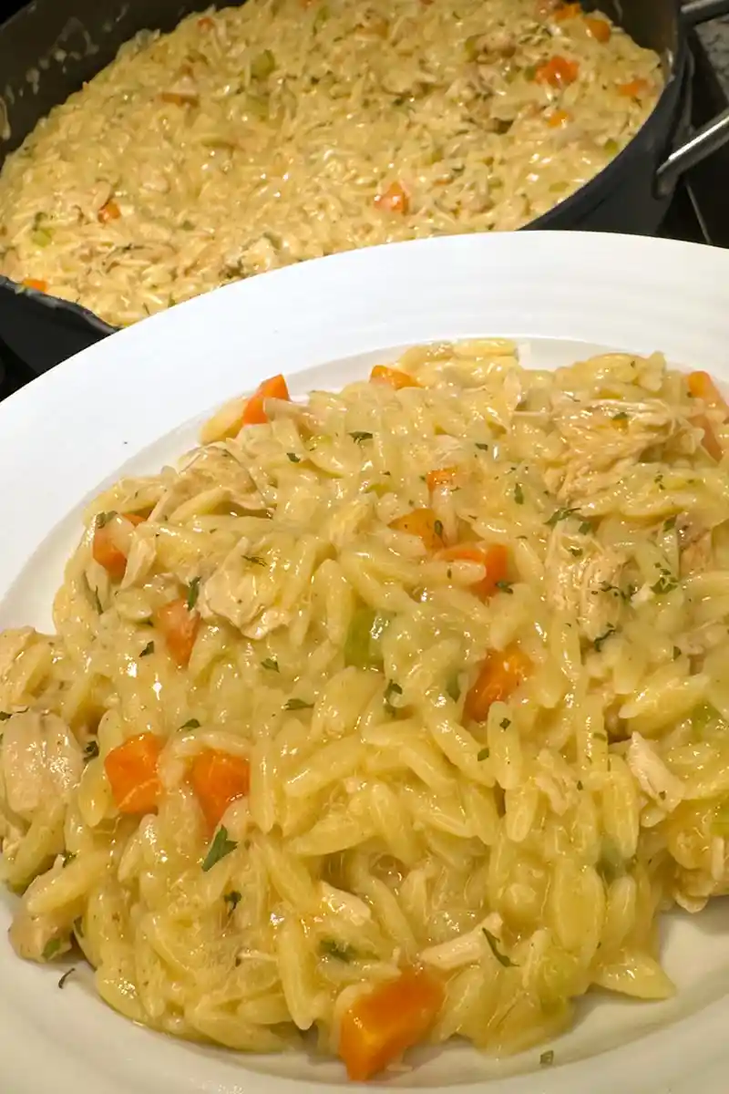 Creamy Chicken Pot Pie Orzo 3 Recipe image