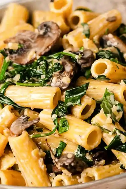 Creamy Parmesan Pasta with Spinach and Mushrooms