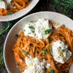 Creamy Red Pepper Pasta with Burrata and Fresh Herbs 4 Creamy Red Pepper Pasta with Burrata and Fresh Herbs