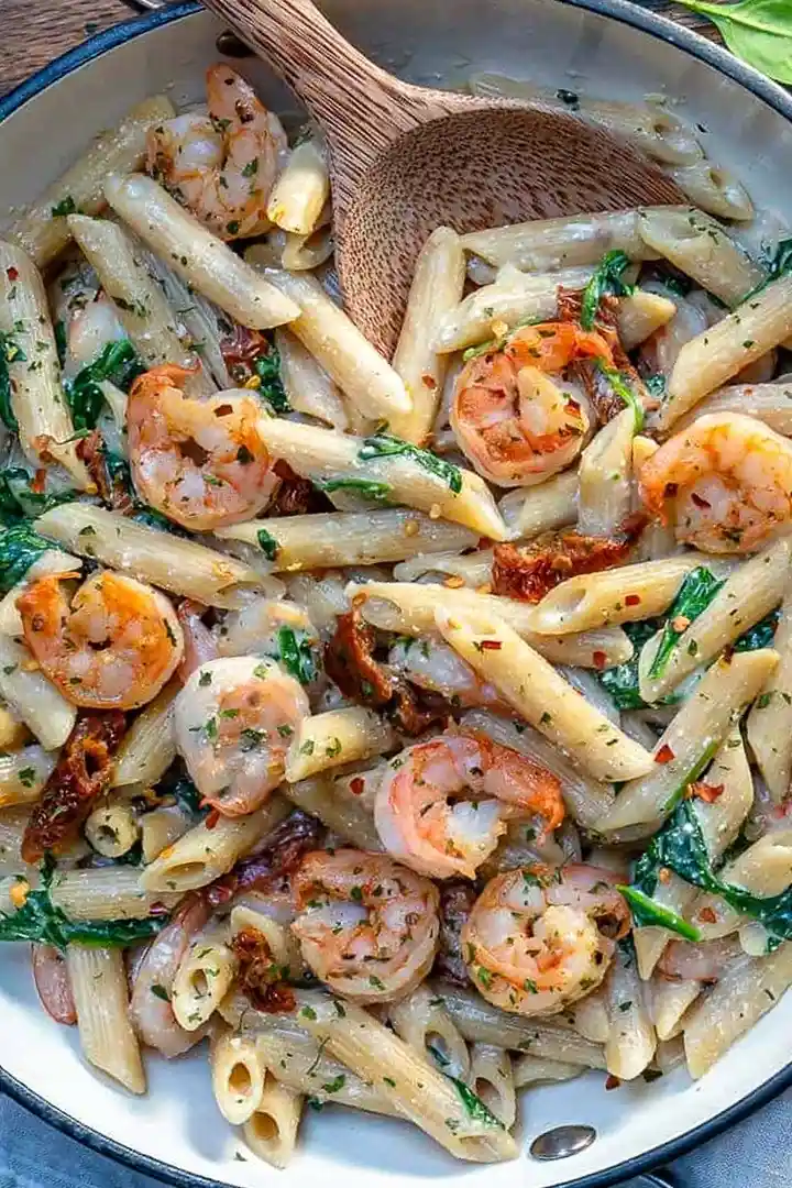 Creamy Shrimp Pasta with Sun-Dried Tomatoes and Spinach 3 Recipe image