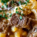 Slow Cooker Creamy Garlic Beef Pasta 4 Slow Cooker Creamy Garlic Beef Pasta