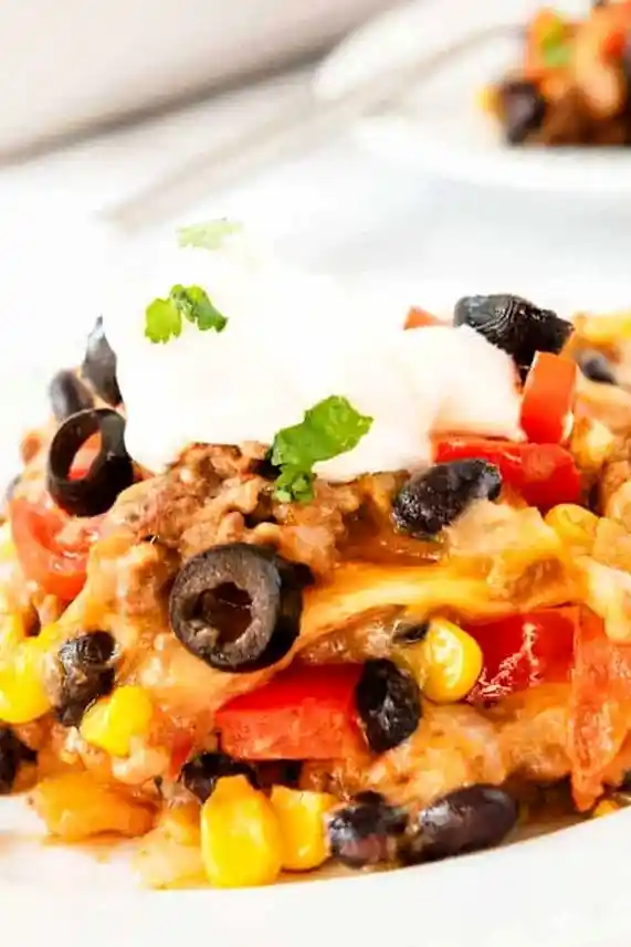 Cheesy Mexican Tortilla Lasagna 3 Recipe image