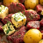 Slow Cooker Garlic Butter Steak Bites and Potatoes 4 Slow Cooker Garlic Butter Steak Bites and Potatoes