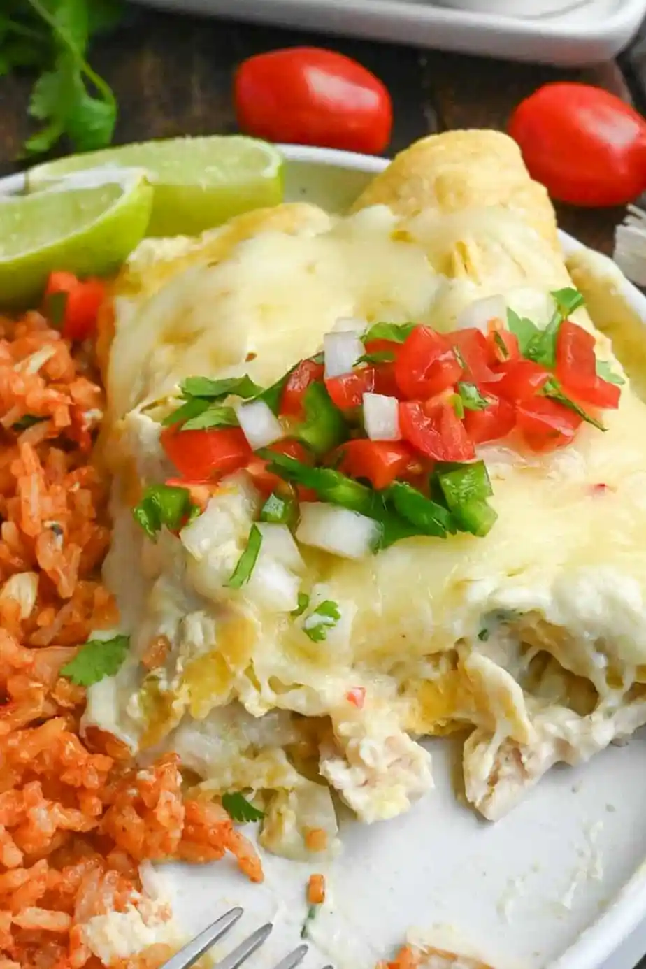 Creamy Green Chile Chicken Enchiladas 3 Recipe image