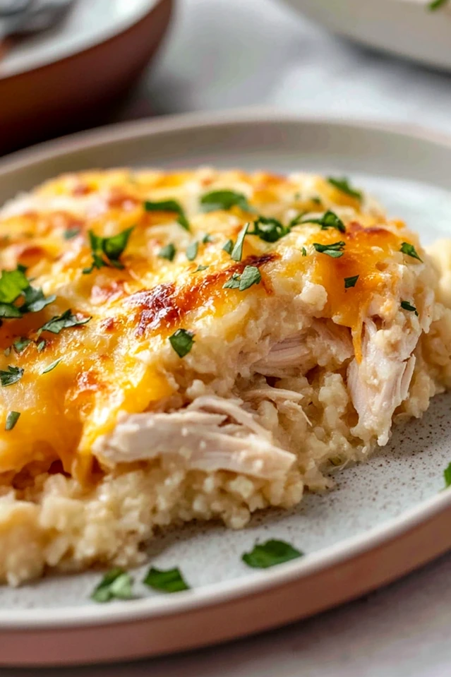 Healthy Chicken Cauliflower Rice Casserole 3 Recipe image