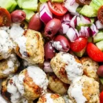 Savory Greek Ground Chicken Meatballs with Tzatziki 4 Savory Greek Ground Chicken Meatballs with Tzatziki