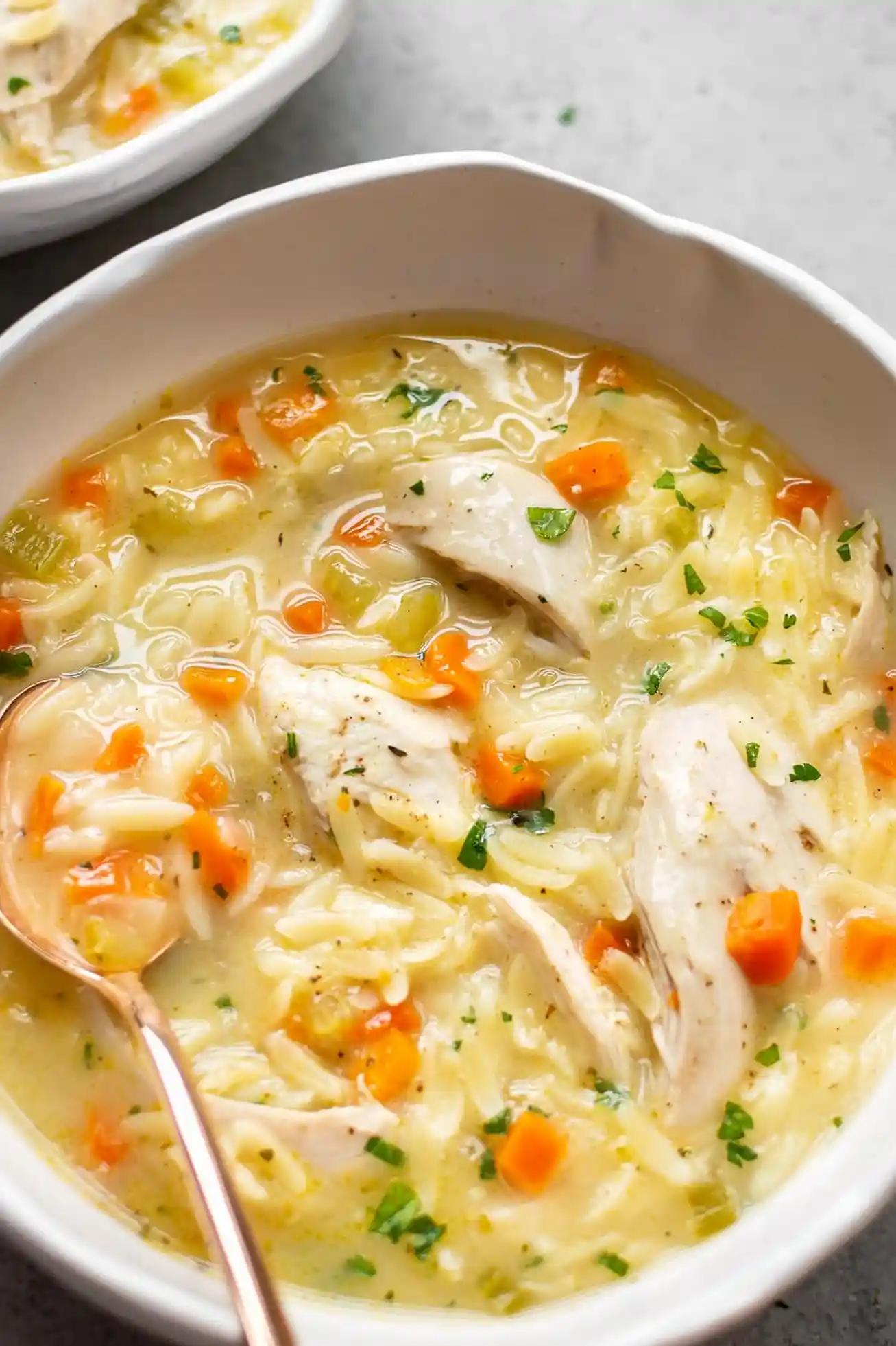 Zesty Lemon Chicken Orzo Soup 3 Recipe image