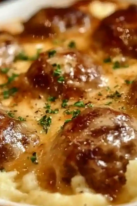 Savory Meatball and Mashed Potato Bake 3 Recipe image