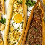 Authentic Turkish Pide with Ground Beef and Cheese 4 Authentic Turkish Pide with Ground Beef and Cheese