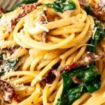 Creamy Sun-Dried Tomato and Spinach Spaghetti 4 Creamy Sun-Dried Tomato and Spinach Spaghetti