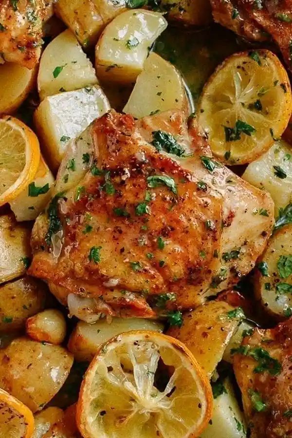 Roasted Lemon Chicken Thighs with Potatoes 3 Recipe image
