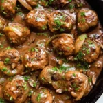 Salisbury Steak Meatballs with Savory Mushroom Gravy 4 Salisbury Steak Meatballs with Savory Mushroom Gravy