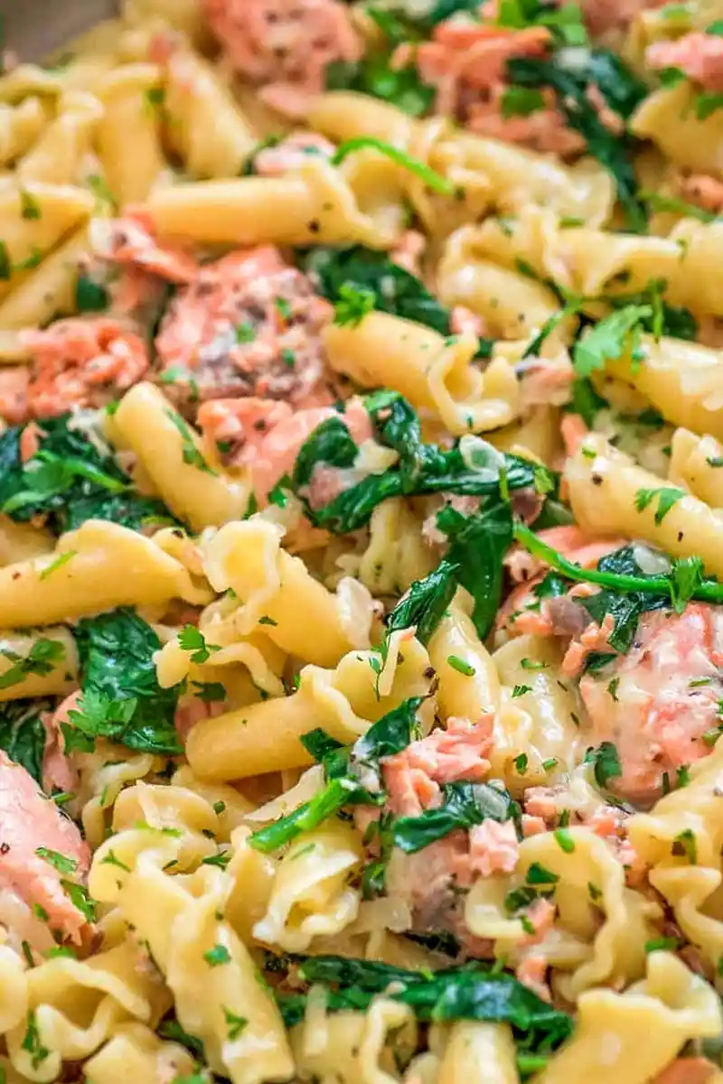 Salmon Pasta with Spinach 3 Recipe image