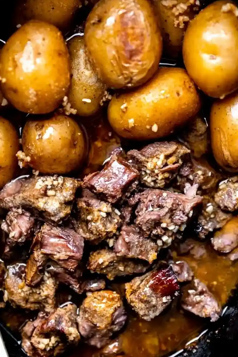 Slow Cooker Garlic Butter Beef Bites 3 Recipe image