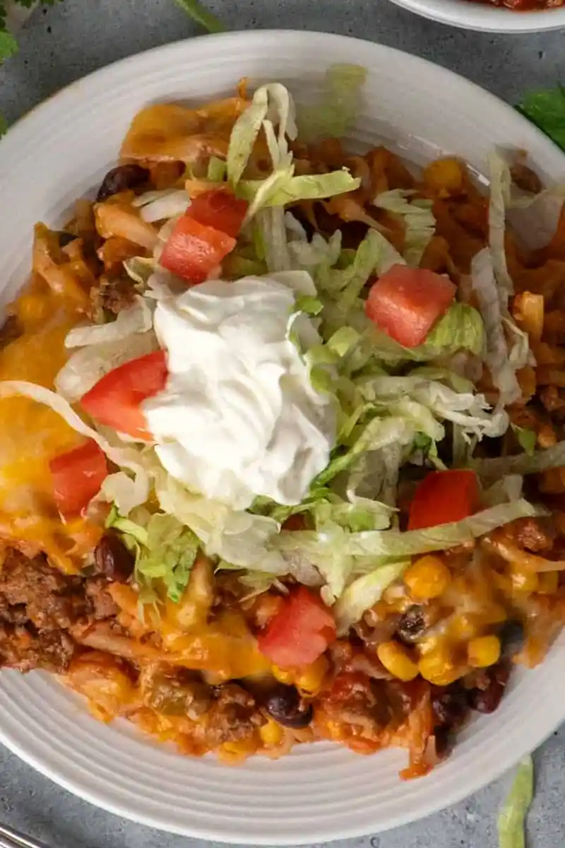 Easy Slow Cooker Taco Beef Bake 3 Recipe image