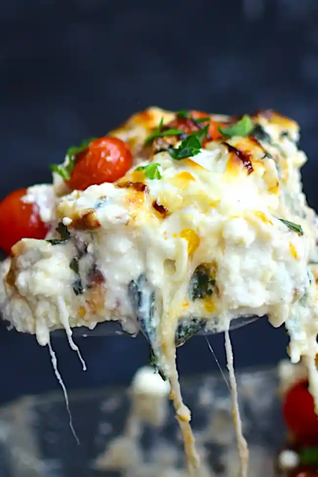 Creamy White Chicken Caprese Lasagna 3 Recipe image