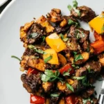 Searing Steak Bites with Sweet Potatoes and Bell Peppers 4 Searing Steak Bites with Sweet Potatoes and Bell Peppers