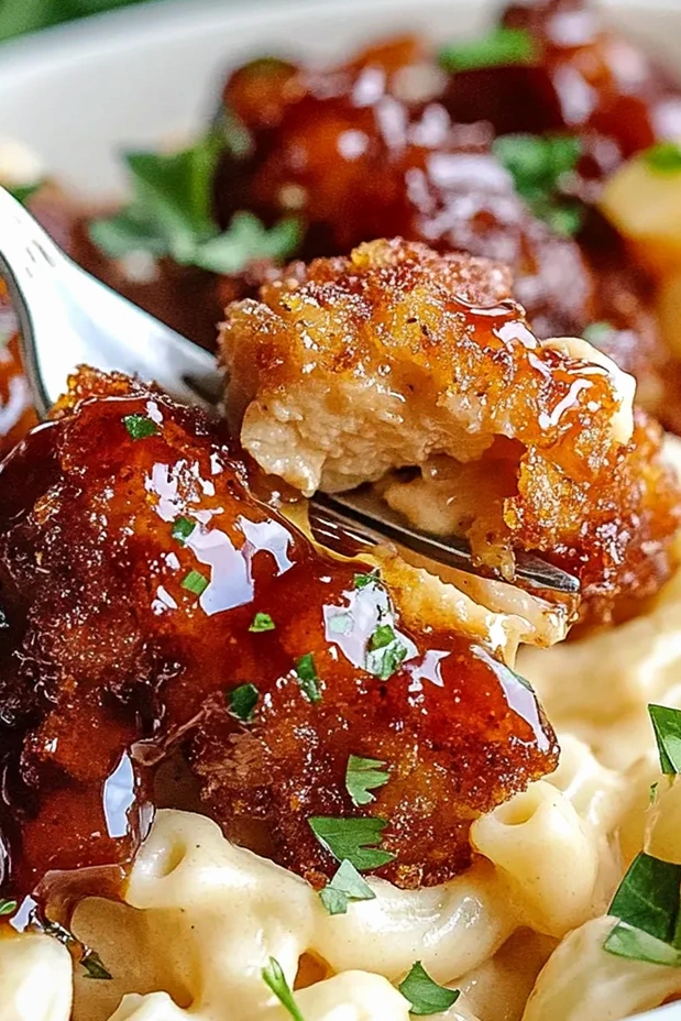 Homemade Honey Pepper Chicken Mac and Cheese 3 Recipe image