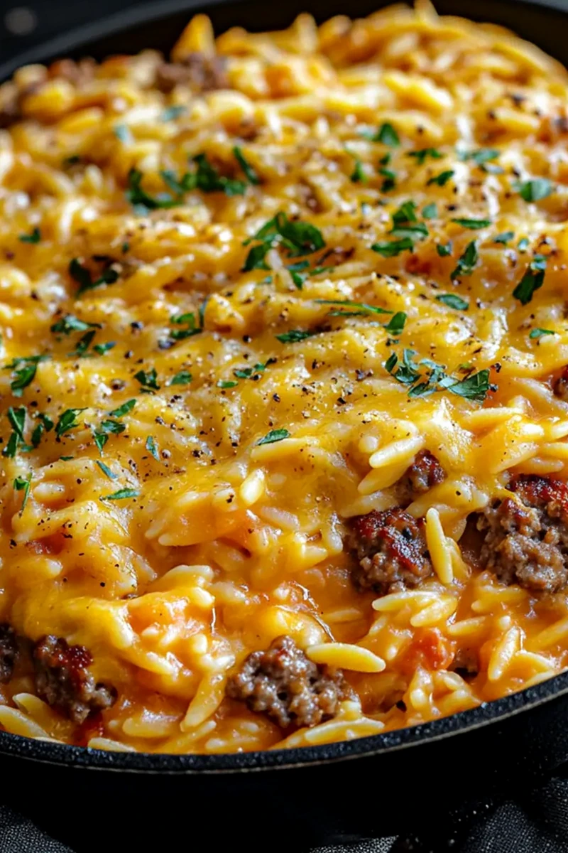 Savory Cheeseburger Orzo Skillet: Easy One-Pan Delight! 3 Savory Cheeseburger Orzo Skillet: Easy One-Pan Delight!