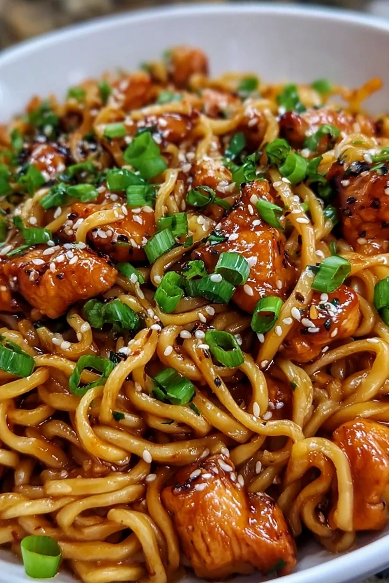 Sticky Garlic Chicken Noodles 3 Sticky Garlic Chicken Noodles