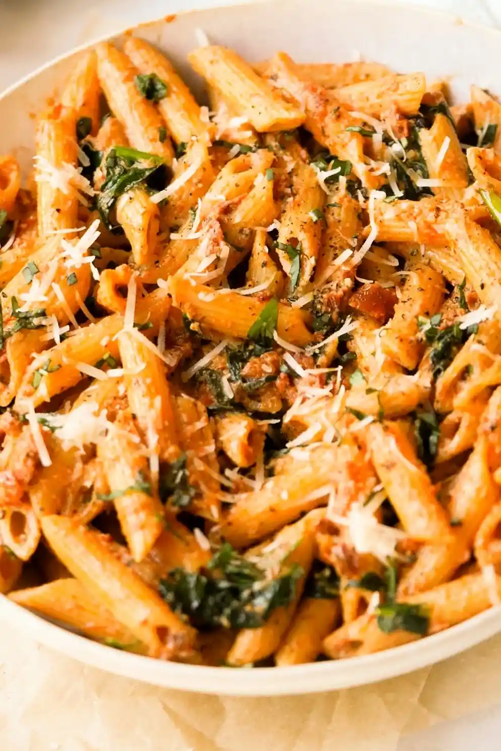 Healthy Sun Dried Tomato Pasta with Spinach (No Cream!) 3 Healthy Sun Dried Tomato Pasta with Spinach (No Cream!)