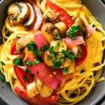 Creamy Peruvian Pasta with Spicy Mushroom Stir-Fry 4 Creamy Peruvian Pasta with Spicy Mushroom Stir-Fry