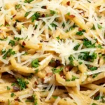 Vegan Creamy Pasta 4 Creamy Vegan Pasta with Garlic and Shallots
