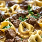 Creamy Beef Stroganoff Tortellini Skillet 4 Creamy Beef Stroganoff Tortellini Skillet