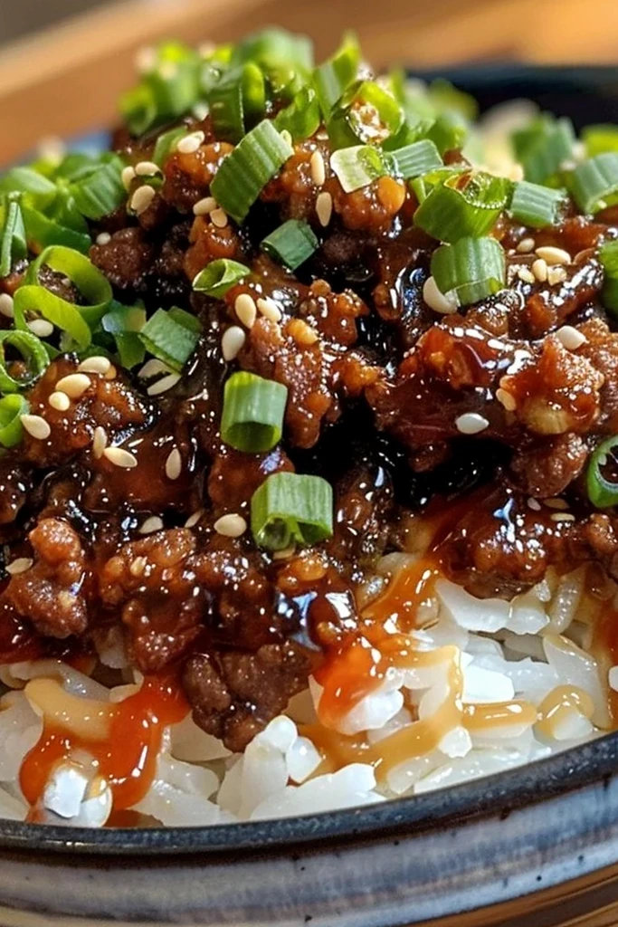 Crispy Honey Garlic Ground Beef Rice Bowl 3 Crispy Honey Garlic Ground Beef Rice Bowl