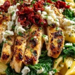 Sun-Dried Tomato Chicken Pasta with Feta & Spinach 4 Sun-Dried Tomato Chicken Pasta with Feta & Spinach